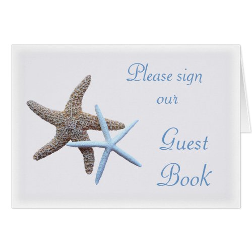 Starfish Wedding Sign Our Guest Book Table Card