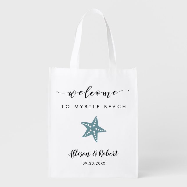 Starfish Wedding Welcome Bag for Beach Destination (Front)