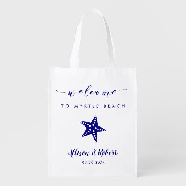 Starfish Wedding Welcome Bag for Beach Destination (Front)