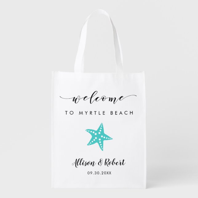 Starfish Wedding Welcome Bag for Beach Destination (Front)