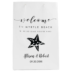 Starfish Welcome Bag, Destination Wedding Guests Medium Gift Bag