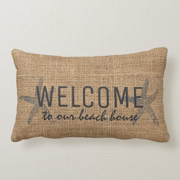 burlap lumbar pillow