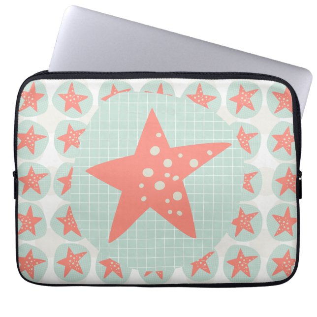 Starfish Whimsical Sea Ocean Nautical Laptop Sleeve (Front)