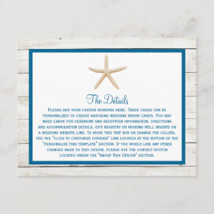 Starfish Whitewashed Wood Beach Wedding Collection Enclosure Card