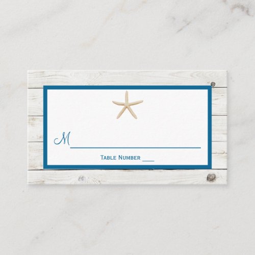 Starfish Whitewashed Wood Beach Wedding Collection Place Card