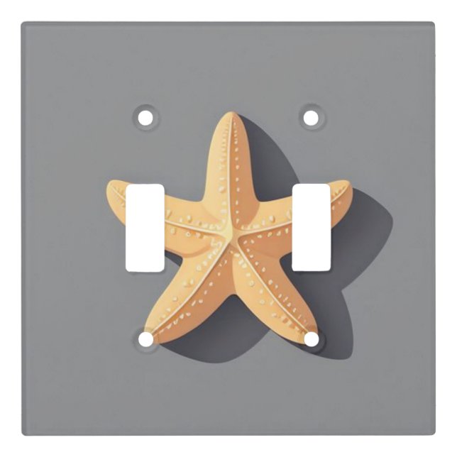 Starfish with a Grey Background Light Switch Cover (Front)