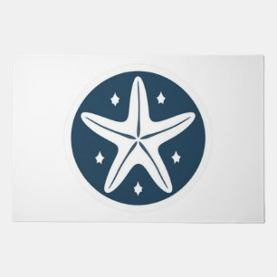 Starfish with White Stars Doormat