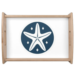 Starfish with White Stars Serving Tray