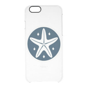 Starfish with White Stars Clear iPhone 6/6S Case