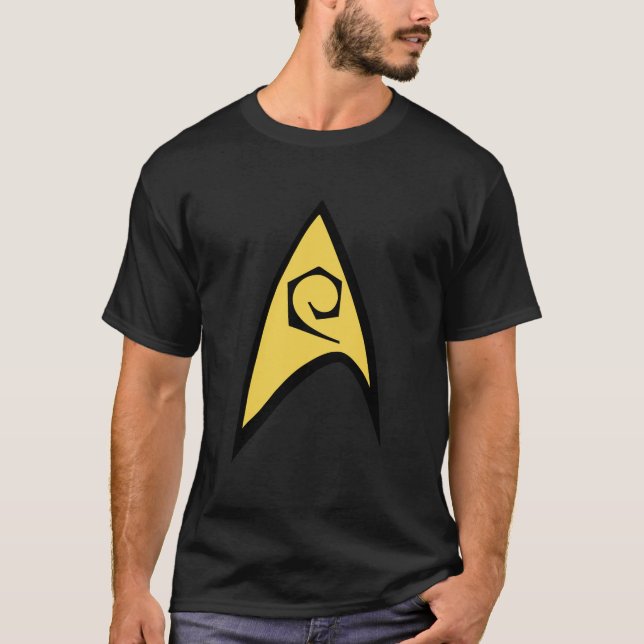 Starfleet Officer Badges W Custom Ranks Operations T-Shirt (Front)