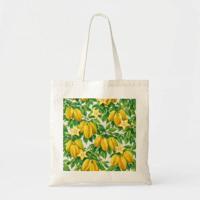 Starfruit Slices Tropical Pattern Tote Bag (Front)