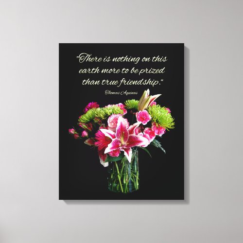 Stargazer Bouquet Friendship Quote Canvas Print