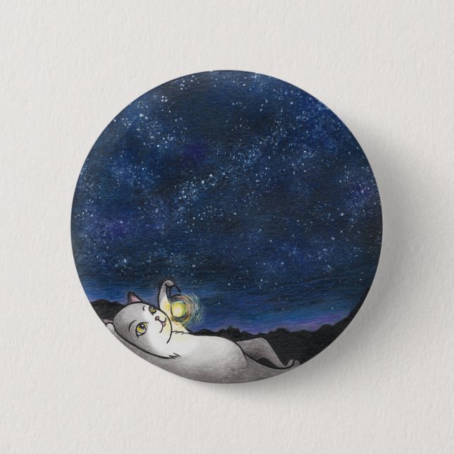 Stargazer Cat Botton Button (Front)
