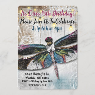 Stargazer Dragonfly Party Invitation
