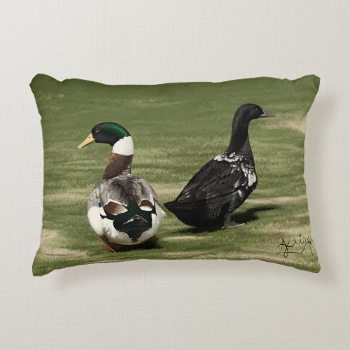 Stargazer drake and his Lady duck matching pillow