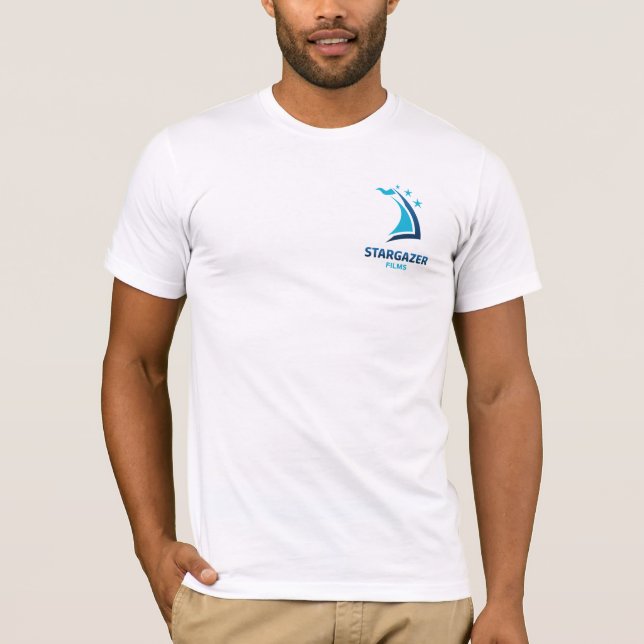 Stargazer Films Pocket Logo Short Sleeve, White T-Shirt (Front)