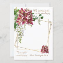 Stargazer Floral Wedding Invitation Card