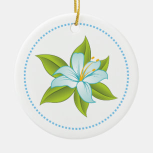 Stargazer light blue lily custom ornament