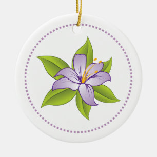 Stargazer lilac purple lily custom ornament