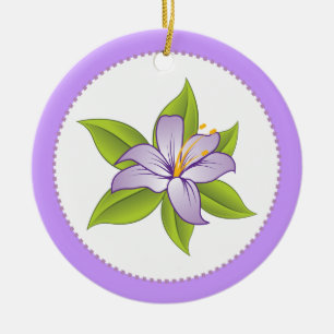 Stargazer lilac purple lily custom ornament
