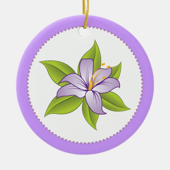 Stargazer lilac purple lily custom ornament (Front)