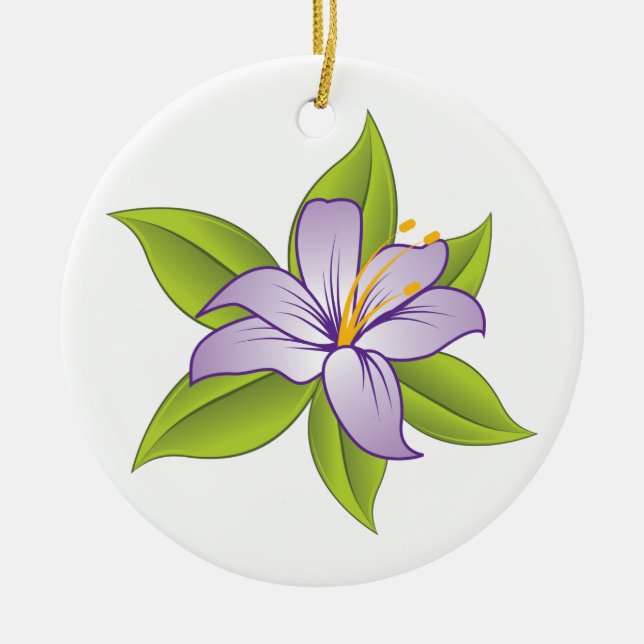 Stargazer lilac purple lily custom ornament (Front)