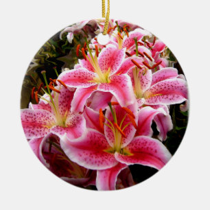 "Stargazer" Lilies Ceramic Ornament
