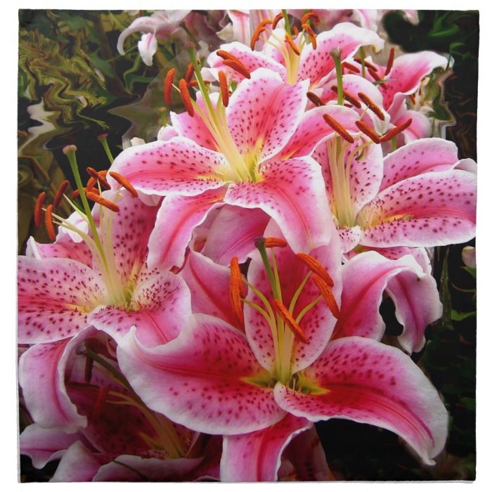 "Stargazer" Lilies Cloth Napkin