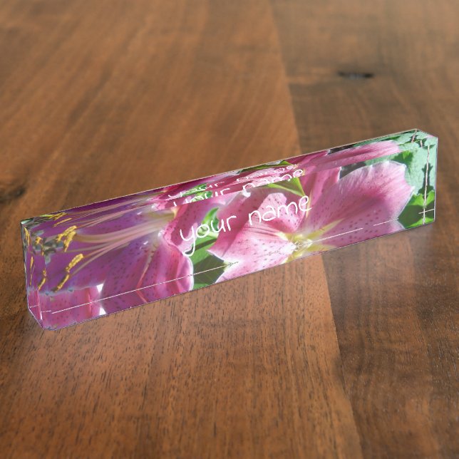 stargazer lilies desk name plate (Side)