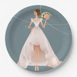 stargazer lilies fancy bride bridal shower paper plates