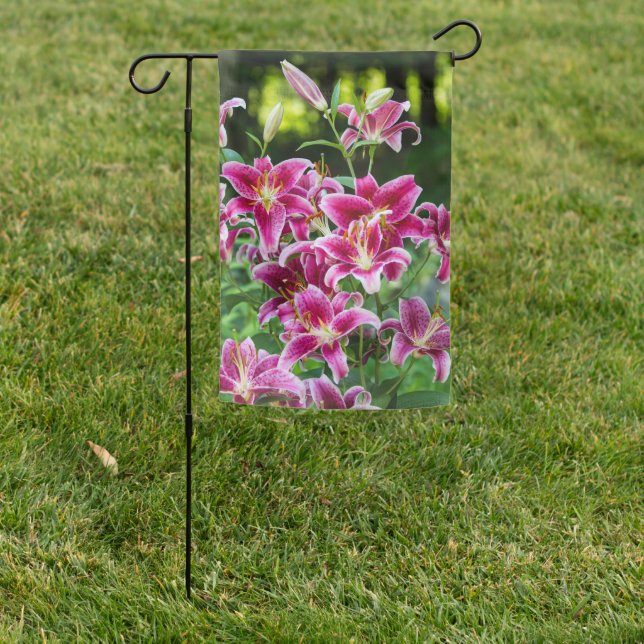 Stargazer Lilies  Garden Flag (In SItu)