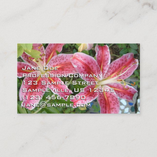 Stargazer Lilies Garden Floral Business Card (Front)