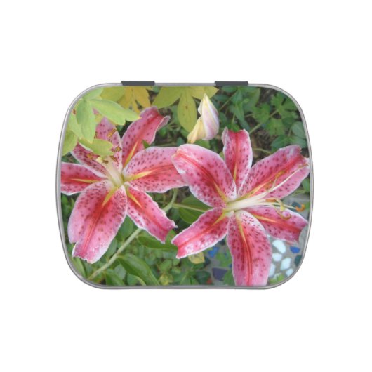 Stargazer Lilies Garden Floral Candy Tin (Top)