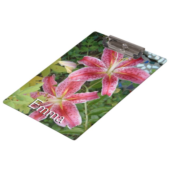 Stargazer Lilies Garden Floral Clipboard (Angled)