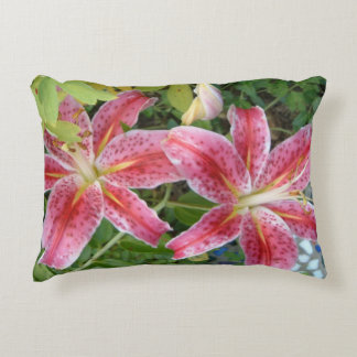 Stargazer Lilies Garden Floral Decorative Pillow