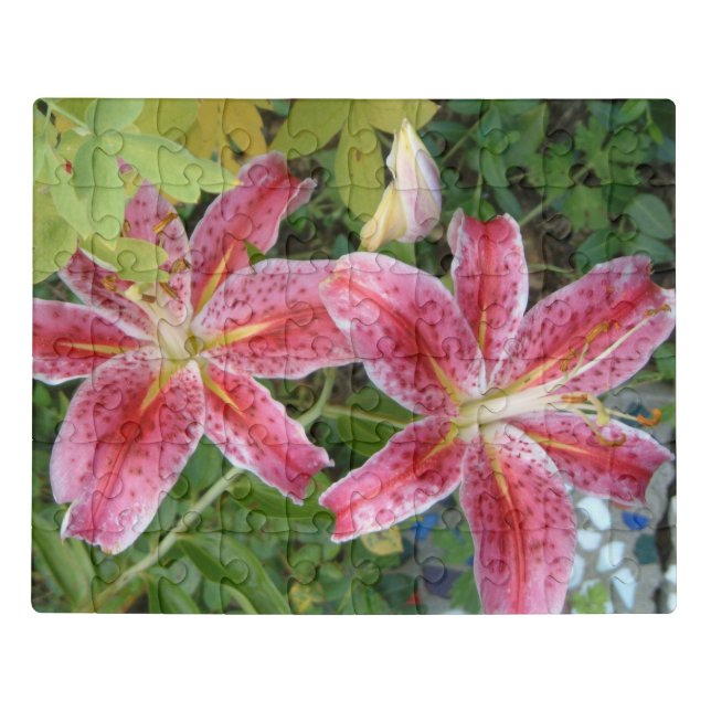 Stargazer Lilies Garden Floral Jigsaw Puzzle (Puzzle Horizontal)