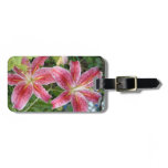Stargazer Lilies Garden Floral Luggage Tag