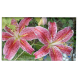 Stargazer Lilies Garden Floral Place Card Holder