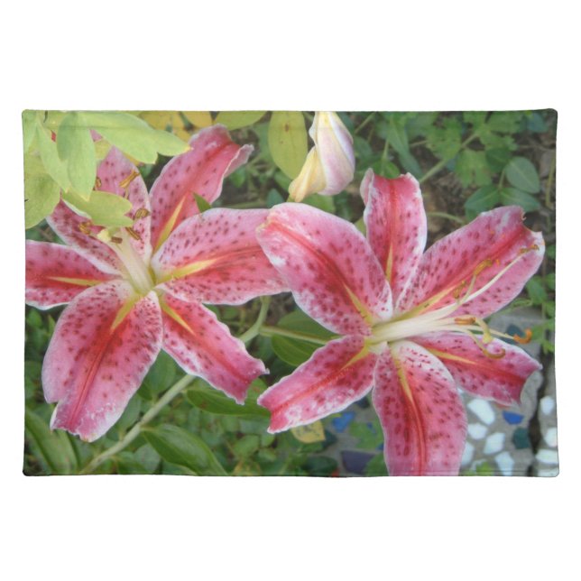 Stargazer Lilies Garden Floral Placemat (Front)