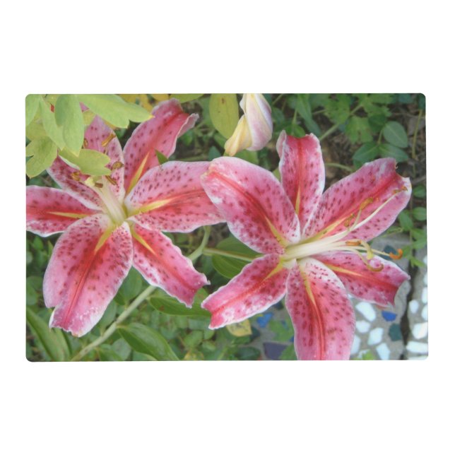 Stargazer Lilies Garden Floral Placemat (Front)