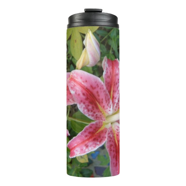 Stargazer Lilies Garden Floral Thermal Tumbler (Front)