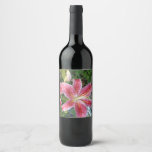 Stargazer Lilies Garden Floral Wine Label