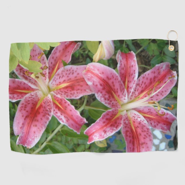 Stargazer Lilies Golf Towel (Horizontal)