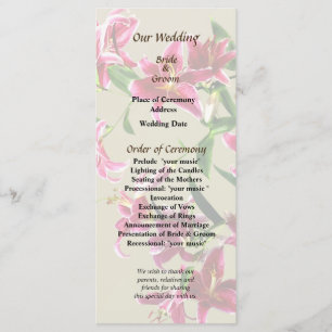 Stargazer Lilies Heart Wedding Program