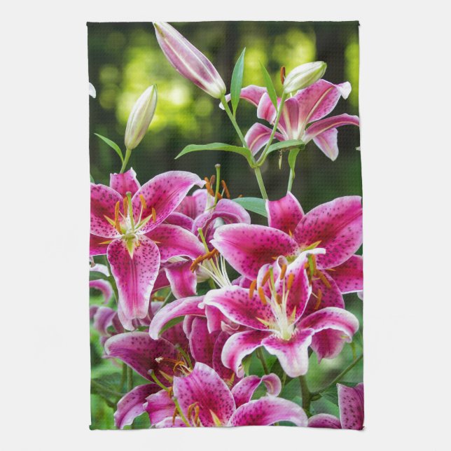 Stargazer Lilies Kitchen Towel (Vertical)
