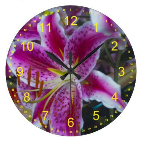 Stargazer Lilies Large Clock