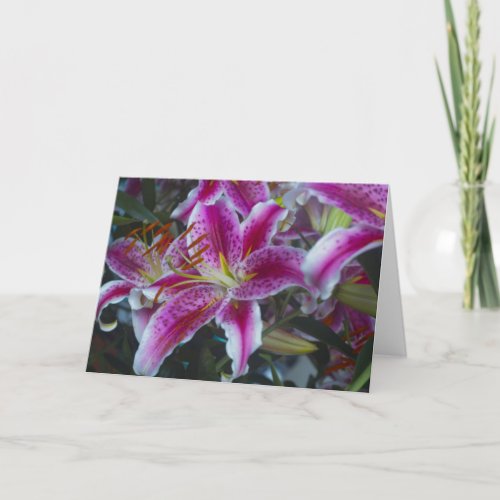 Stargazer Lilies Pink &amp; Magenta Card