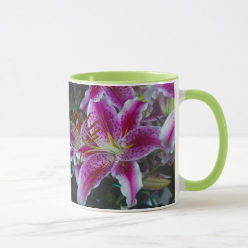Stargazer Lilies Pink &amp; Magenta Mug