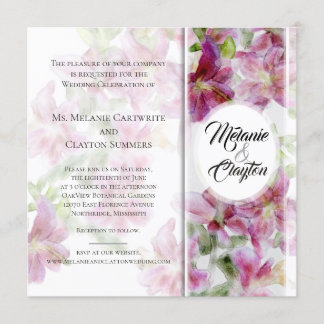 Stargazer Lilies Watercolor Invitation