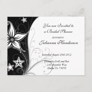 Stargazer Lilly and Starfish Bridal Shower Invite